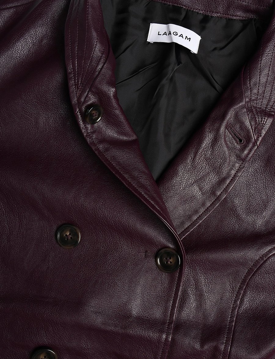 Laagam - QUINN PLUM LONG JACKET - lederjacken - plum - 2