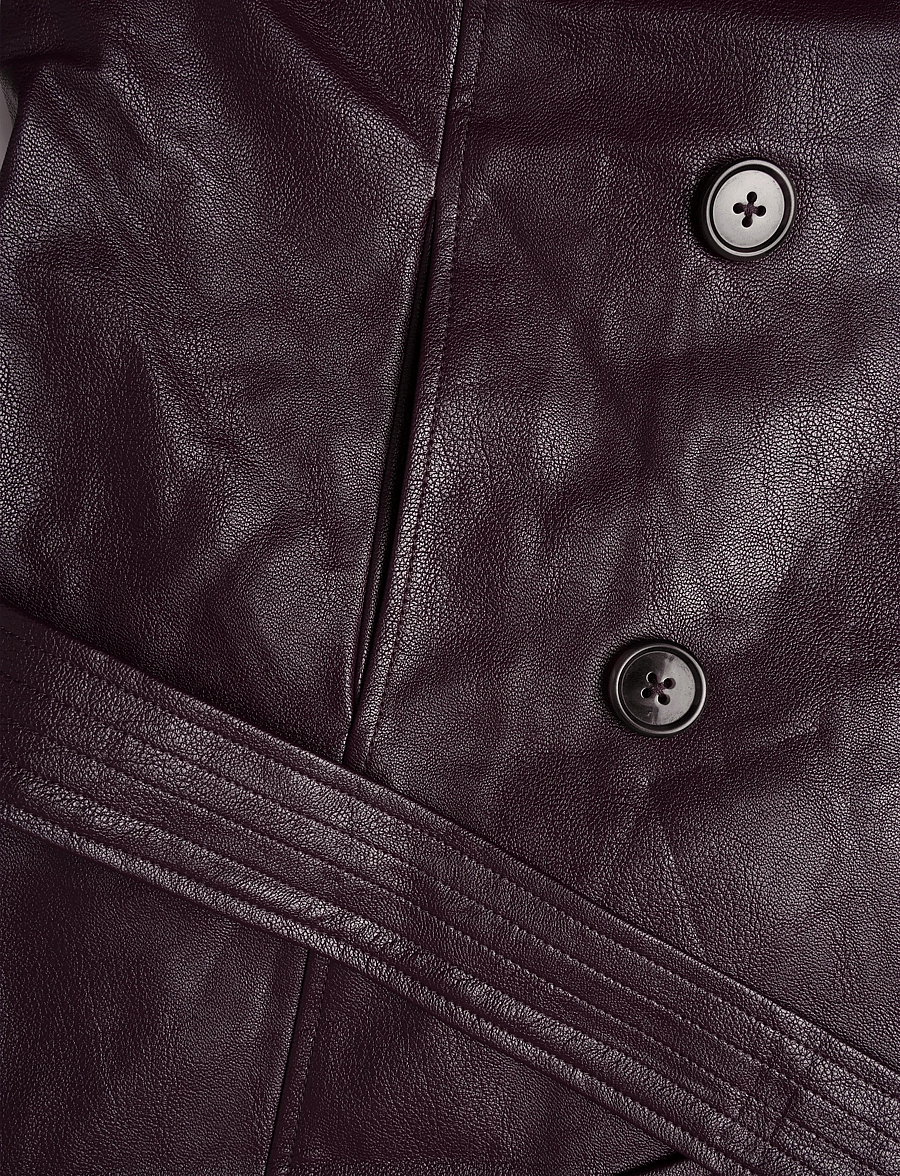 Laagam - QUINN PLUM LONG JACKET - lederjacken - plum - 3
