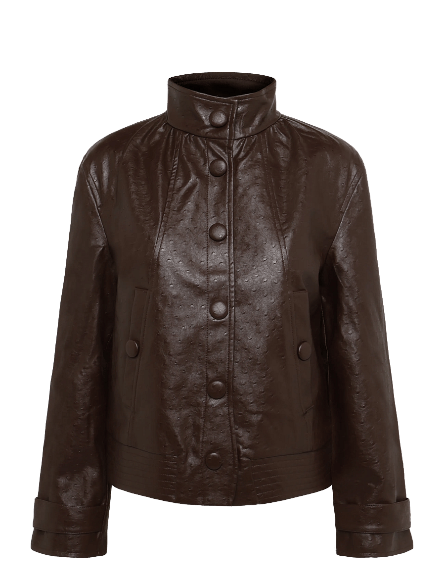 Laagam - JULES BROWN JACKET - lederjacken - brown - 0