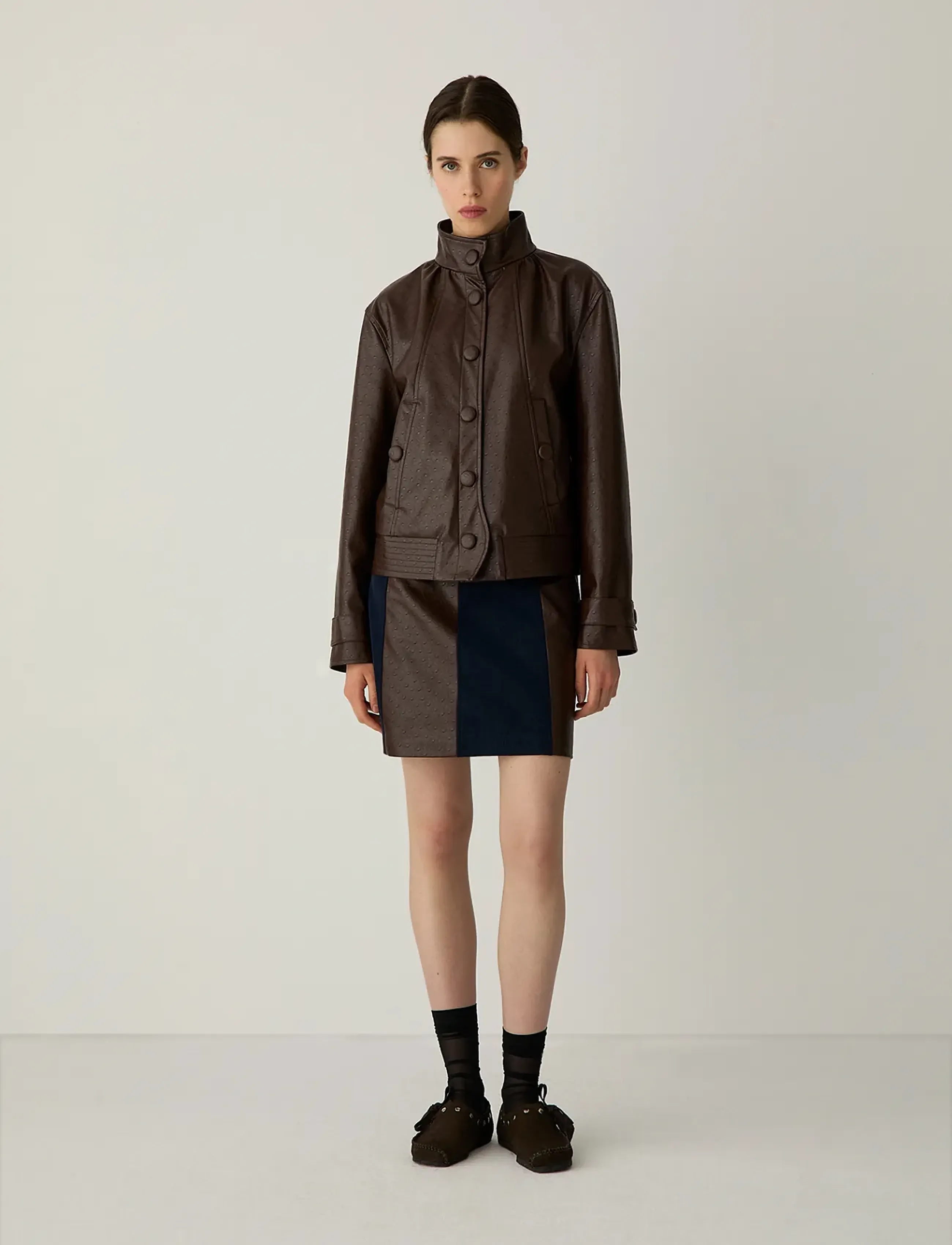 Laagam JULES BROWN JACKET - Læderjakker - BROWN / brown