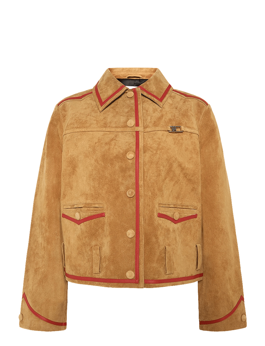 Laagam - AVELINE REAL SUEDE CAMEL JACKET - lederjacken - camel - 0