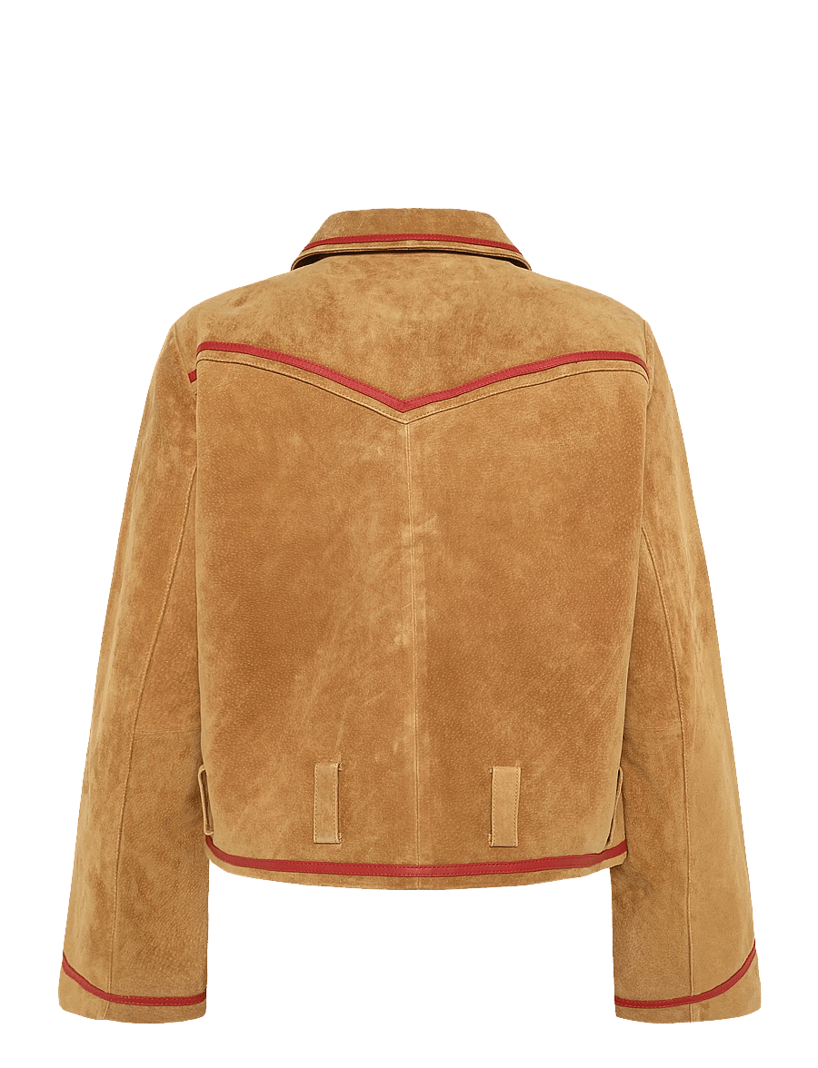 Laagam - AVELINE REAL SUEDE CAMEL JACKET - lederjacken - camel - 1