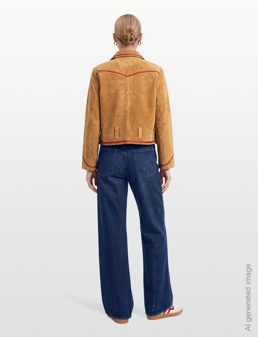 Laagam - AVELINE REAL SUEDE CAMEL JACKET - læderjakker - camel - 4