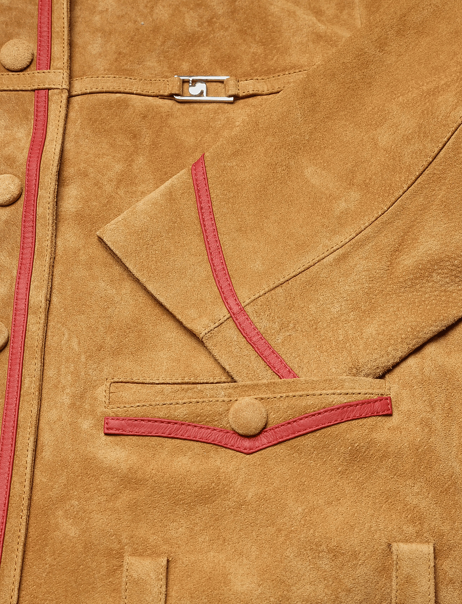 Laagam - AVELINE REAL SUEDE CAMEL JACKET - lederjacken - camel - 3