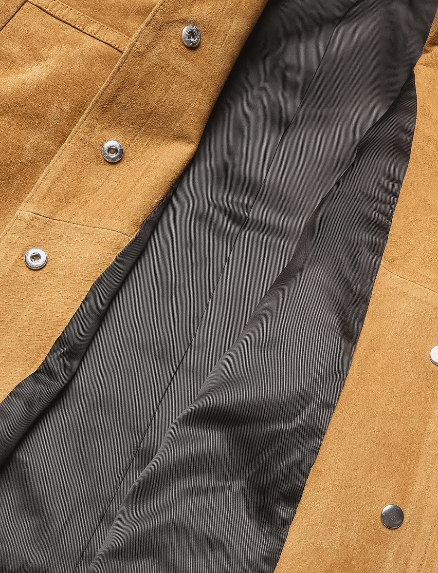 Laagam - AVELINE REAL SUEDE CAMEL JACKET - lederjacken - camel - 4