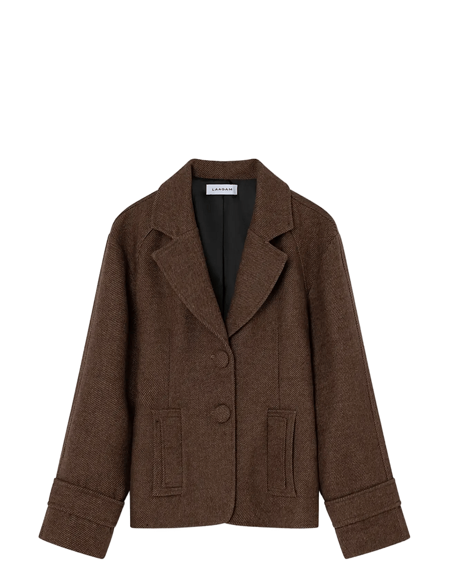 Laagam - AMIRA BROWN BLAZER JACKET - single breasted blazers - brown - 0