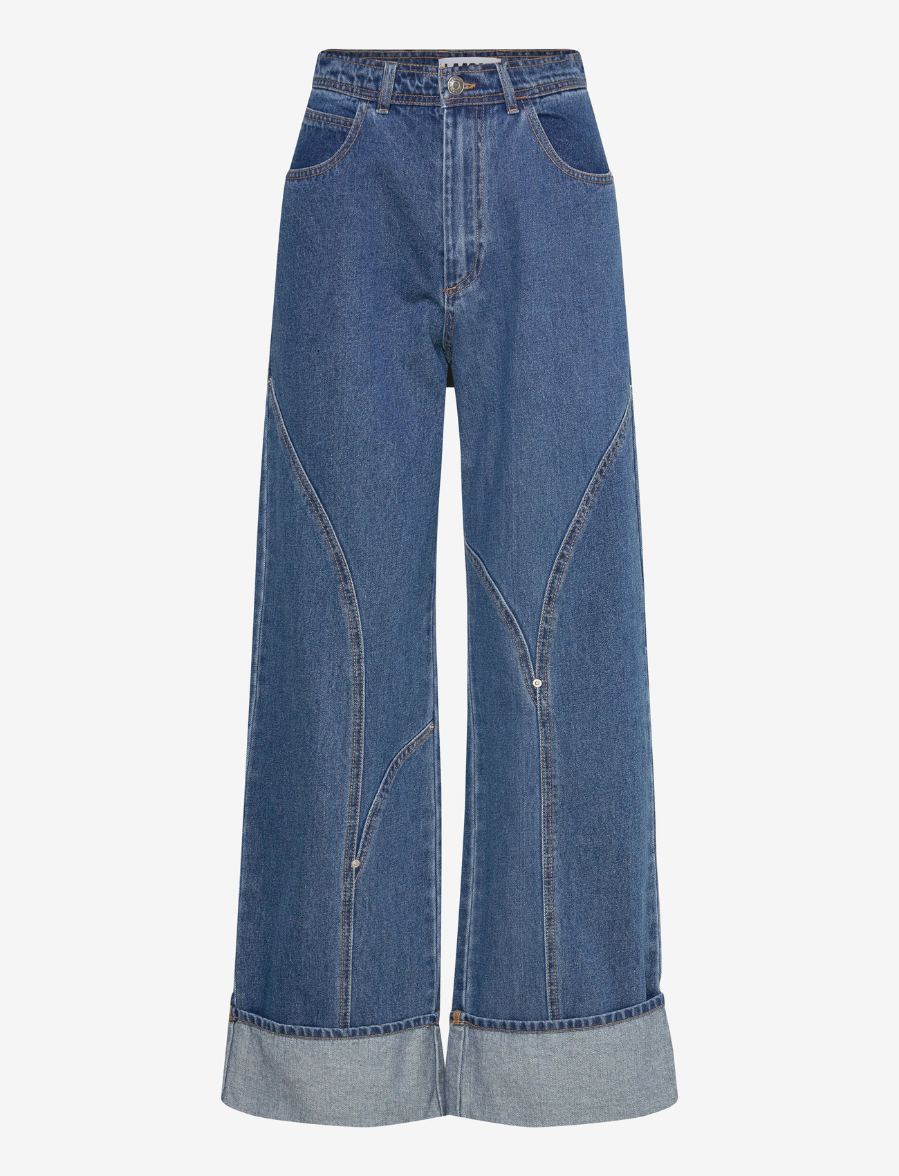 Laagam - DALLAS INDIGO DENIM JEANS - hosen mit weitem bein - denim blue - 1