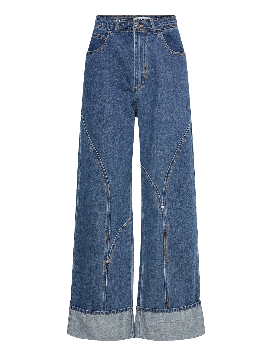 Laagam - DALLAS INDIGO DENIM JEANS - hosen mit weitem bein - denim blue - 1