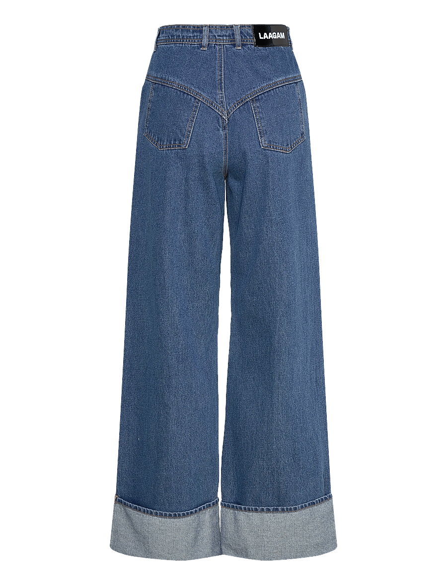 Laagam - DALLAS INDIGO DENIM JEANS - hosen mit weitem bein - denim blue - 2