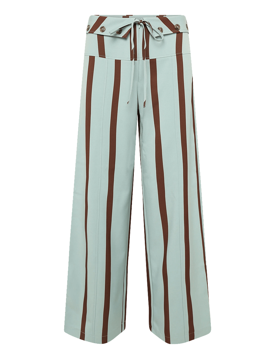 Laagam - TASHI TURQUOISE STRIPED FLOW PANTS - hosen mit weitem bein - turquoise - 1