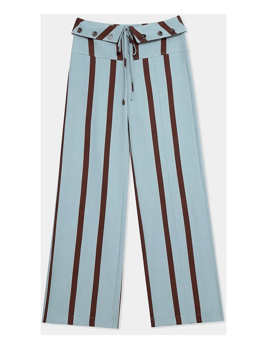 Laagam - TASHI TURQUOISE STRIPED FLOW PANTS - turquoise - 0