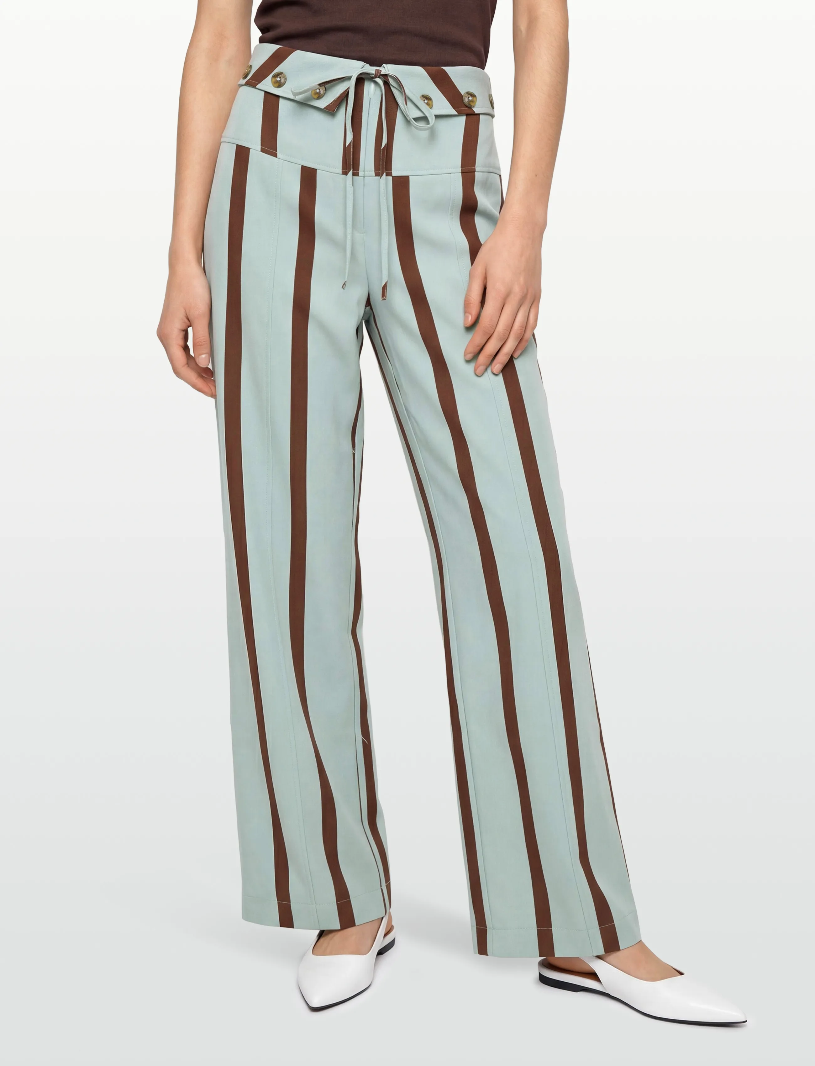 Laagam - TASHI TURQUOISE STRIPED FLOW PANTS - hosen mit weitem bein - turquoise - 3