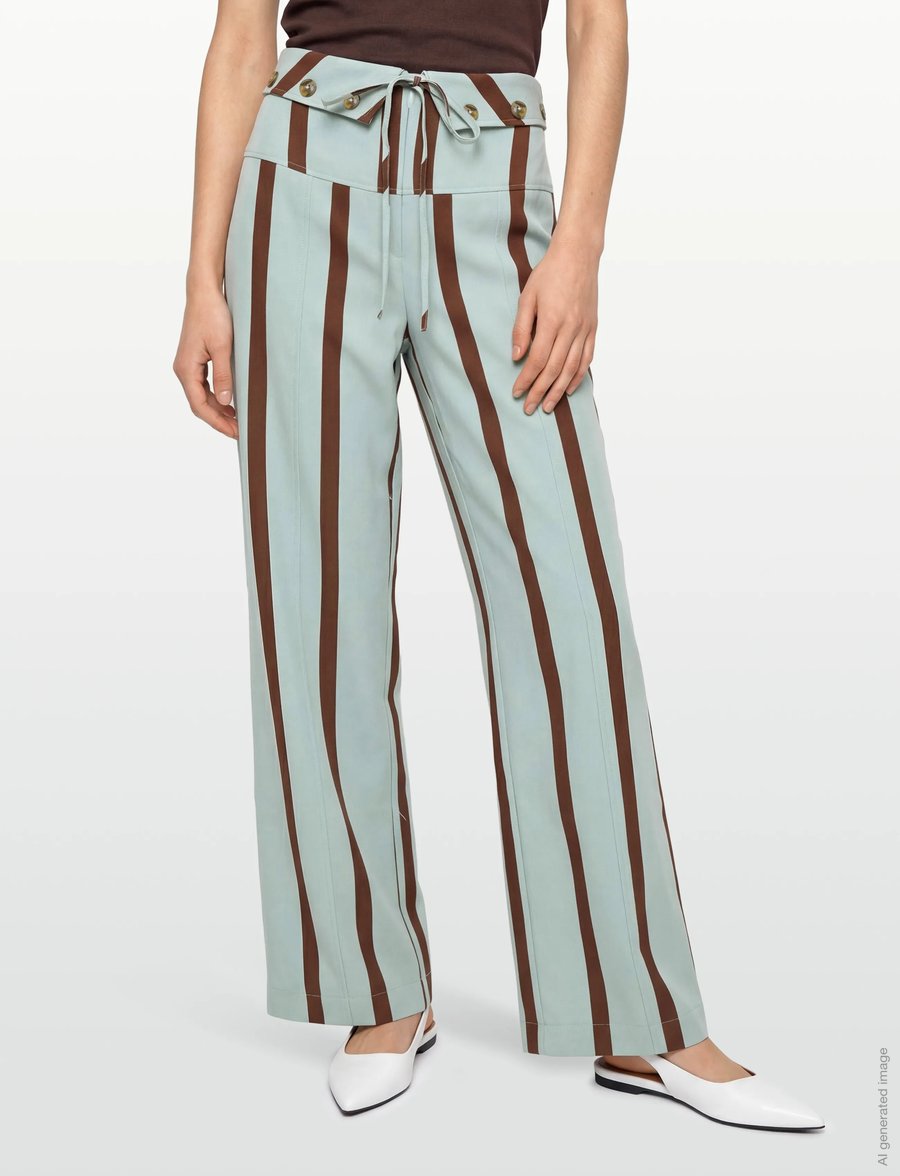 Laagam - TASHI TURQUOISE STRIPED FLOW PANTS - hosen mit weitem bein - turquoise - 3
