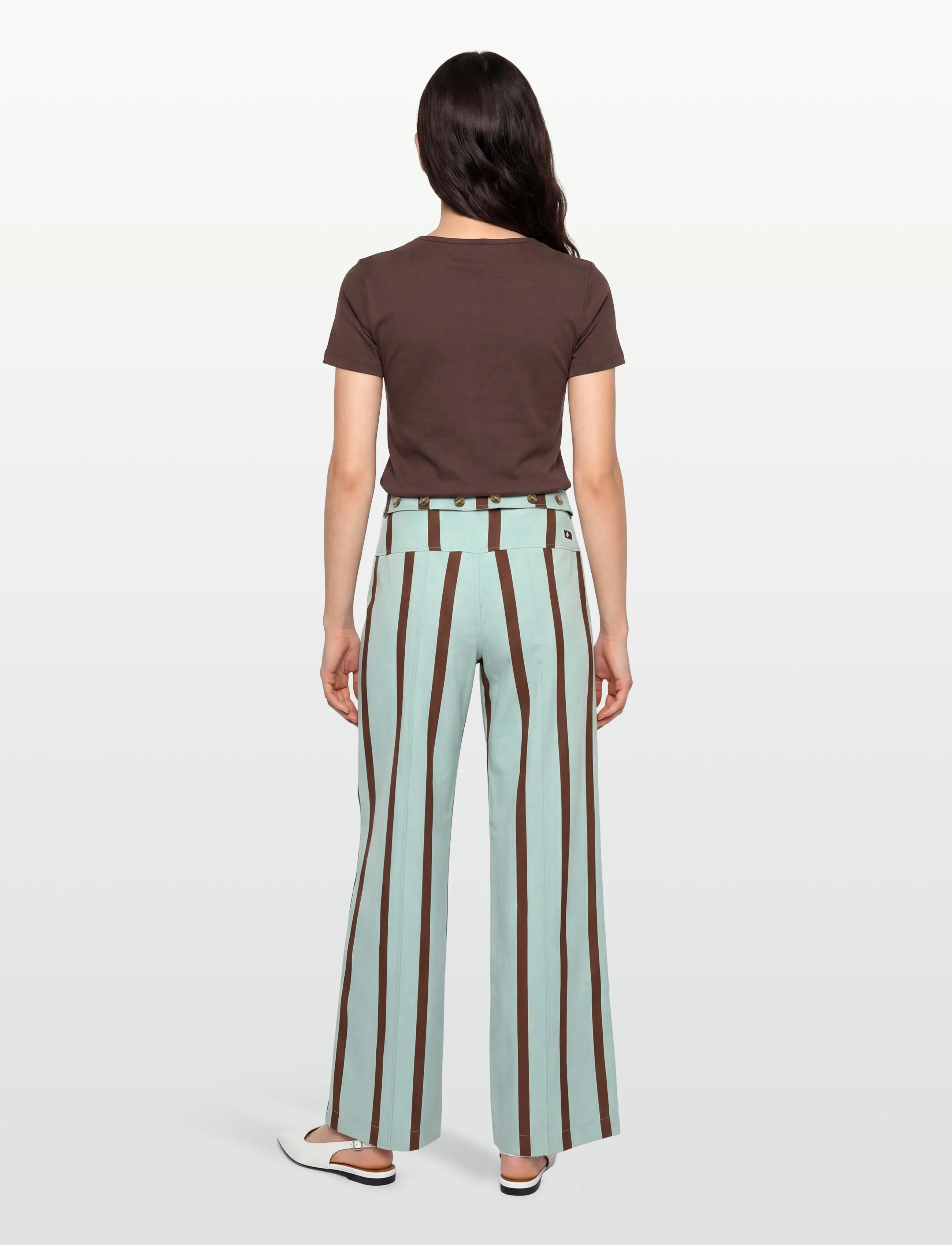 Laagam - TASHI TURQUOISE STRIPED FLOW PANTS - hosen mit weitem bein - turquoise - 4