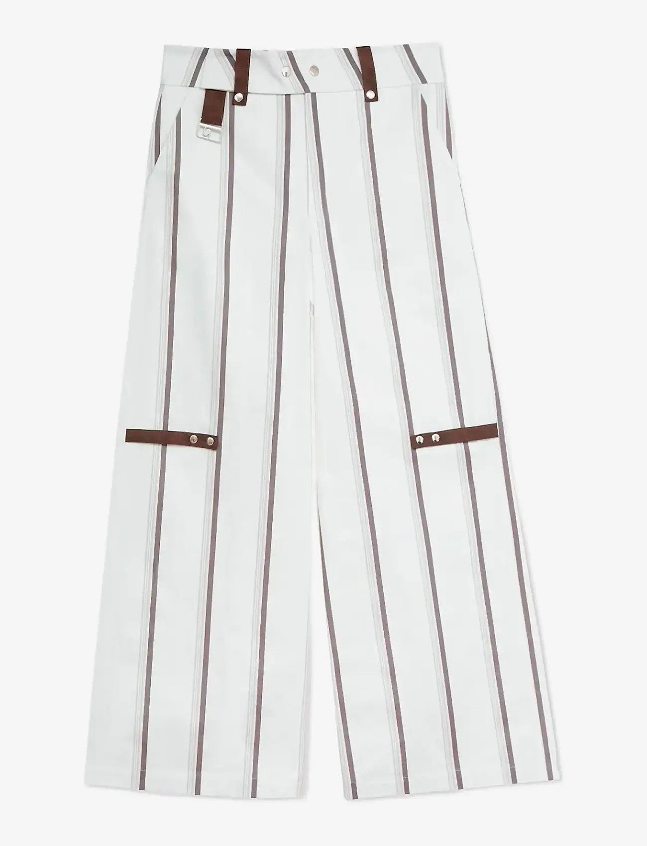 Laagam - VELIA WHITE STRIPED PANTS - bukser med brede ben - white - 1