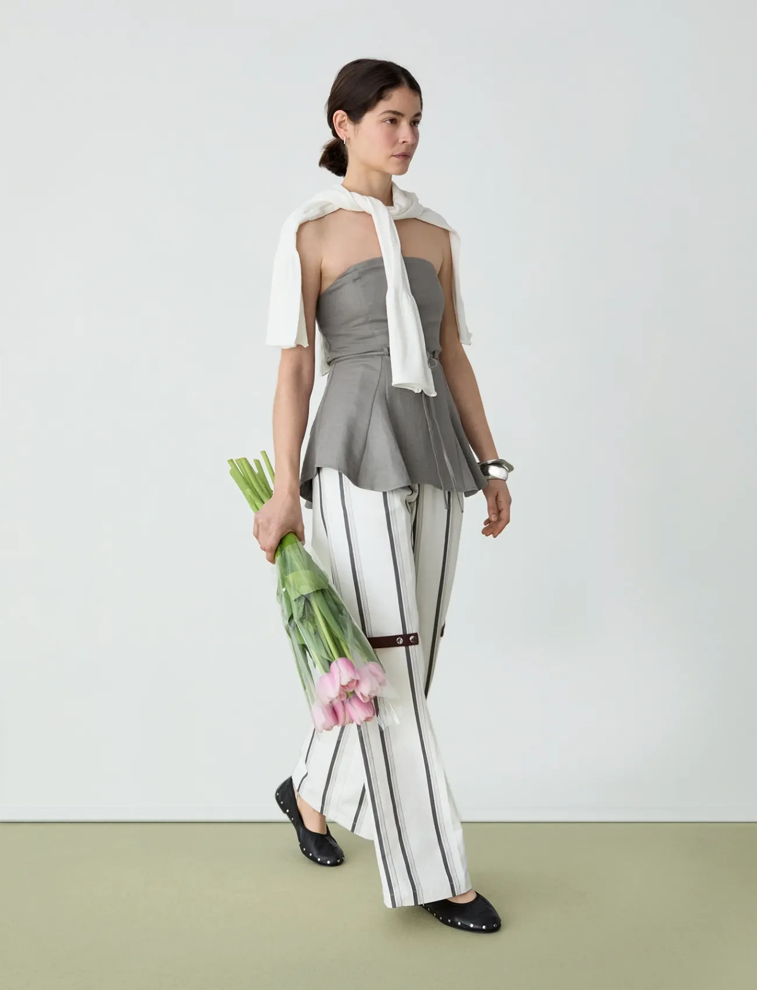 Laagam - VELIA WHITE STRIPED PANTS - vida byxor - white - 2