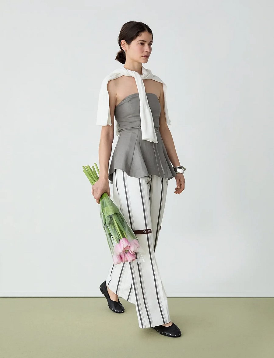 Laagam - VELIA WHITE STRIPED PANTS - vida byxor - white - 2