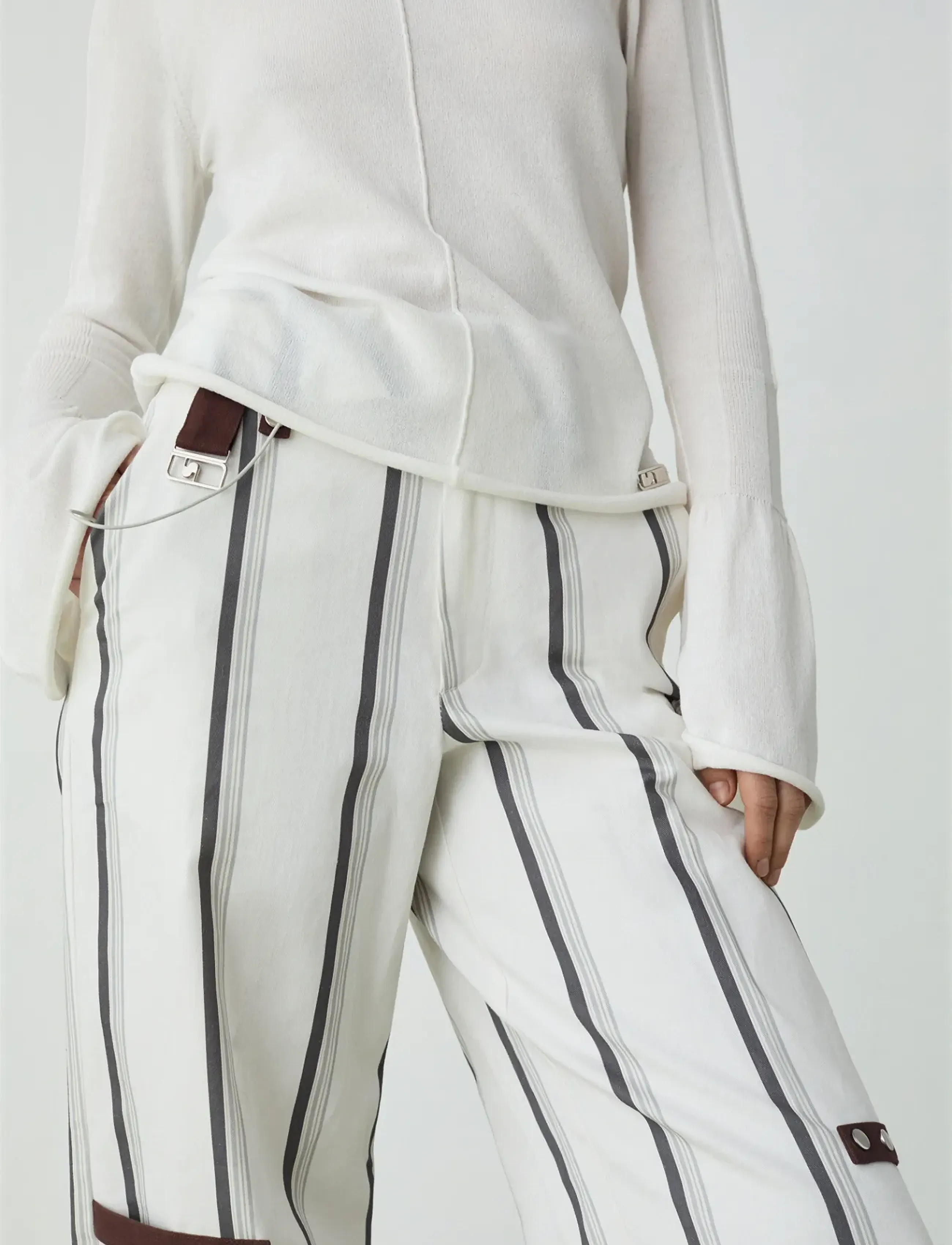 Laagam - VELIA WHITE STRIPED PANTS - vida byxor - white - 3