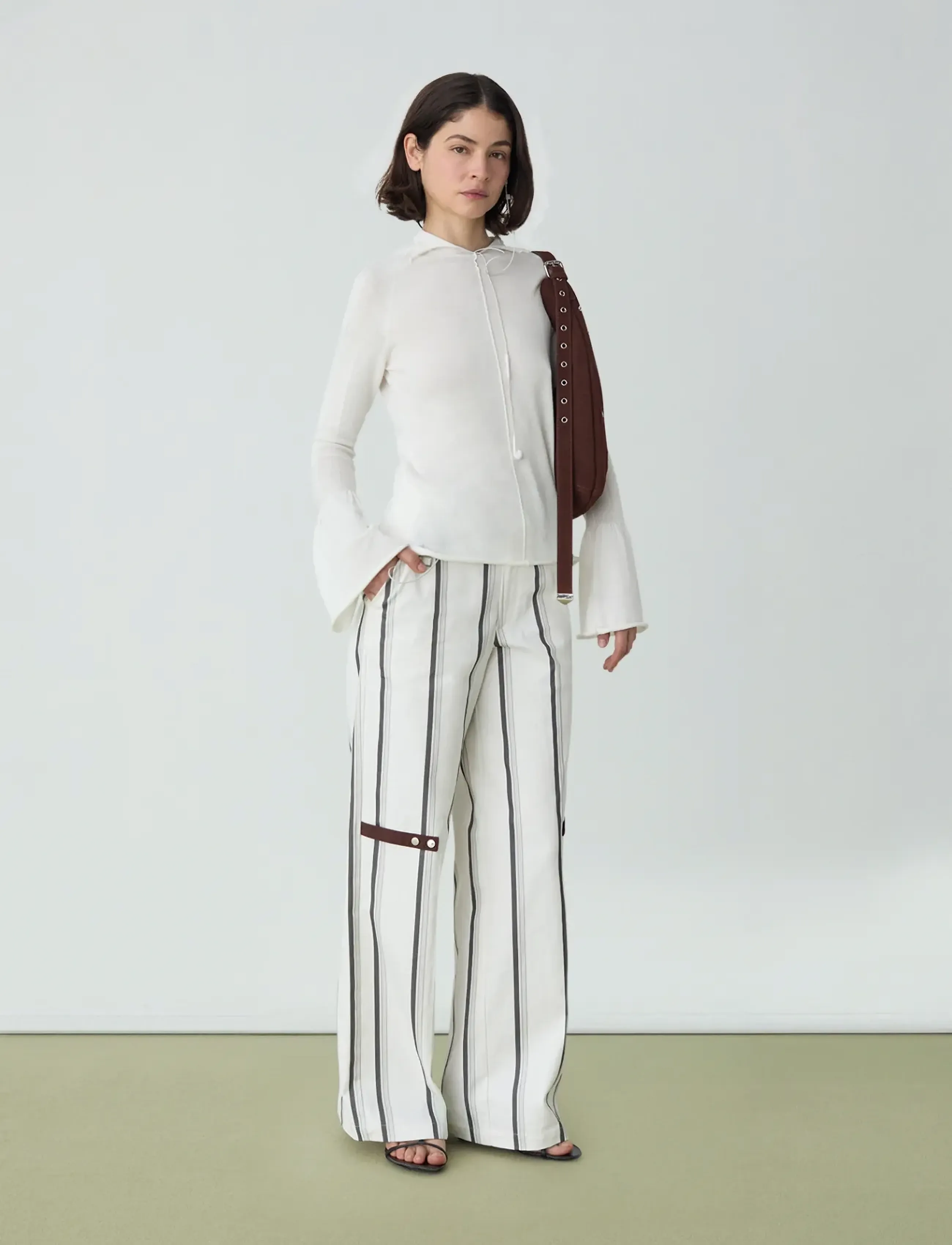 Laagam - VELIA WHITE STRIPED PANTS - vida byxor - white - 4