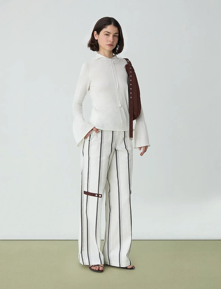 Laagam - VELIA WHITE STRIPED PANTS - vida byxor - white - 4