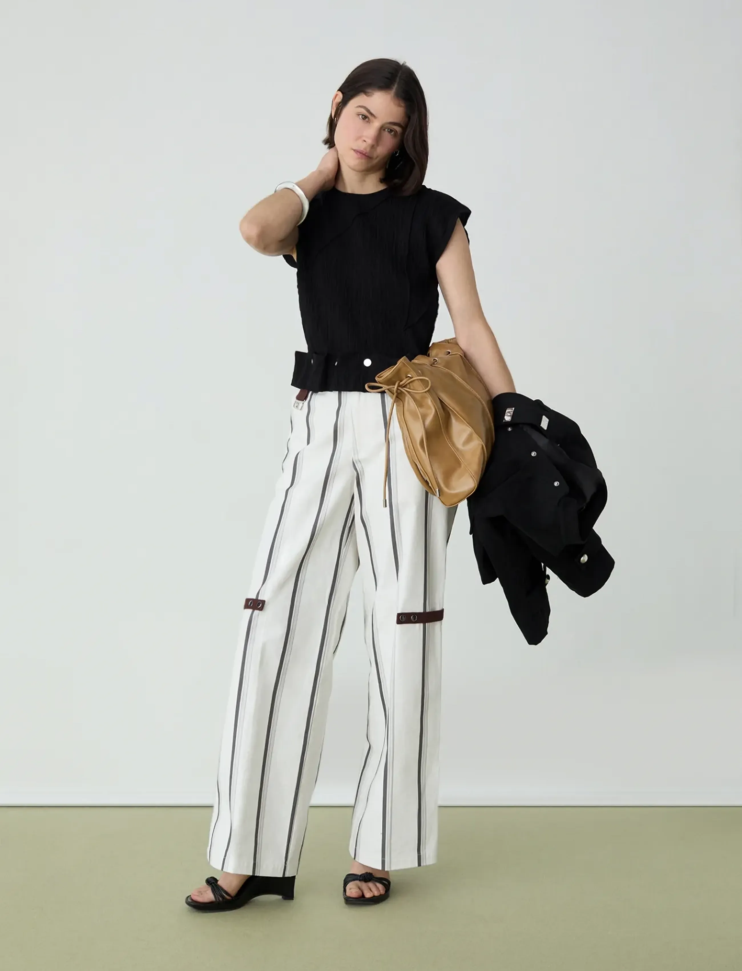 Laagam - VELIA WHITE STRIPED PANTS - vida byxor - white - 5