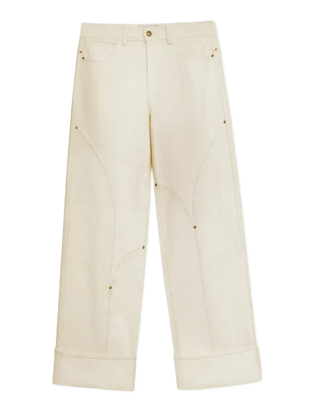 LAAGAM Dallas Ecru Denim Hosen Cream - XL - Damen