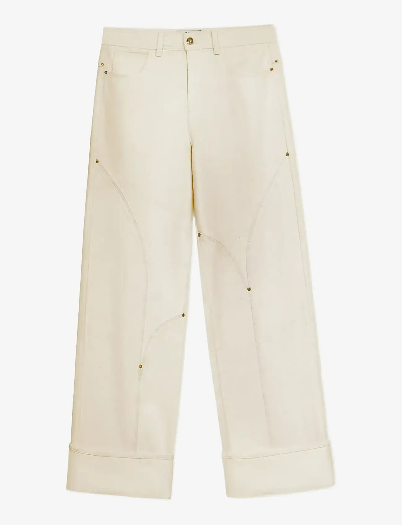 Laagam - DALLAS ECRU DENIM PANTS - wide leg trousers - ecru - 1