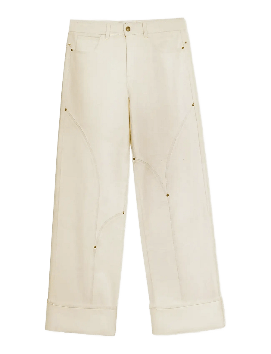 Laagam - DALLAS ECRU DENIM PANTS - pantalons larges - ecru - 1
