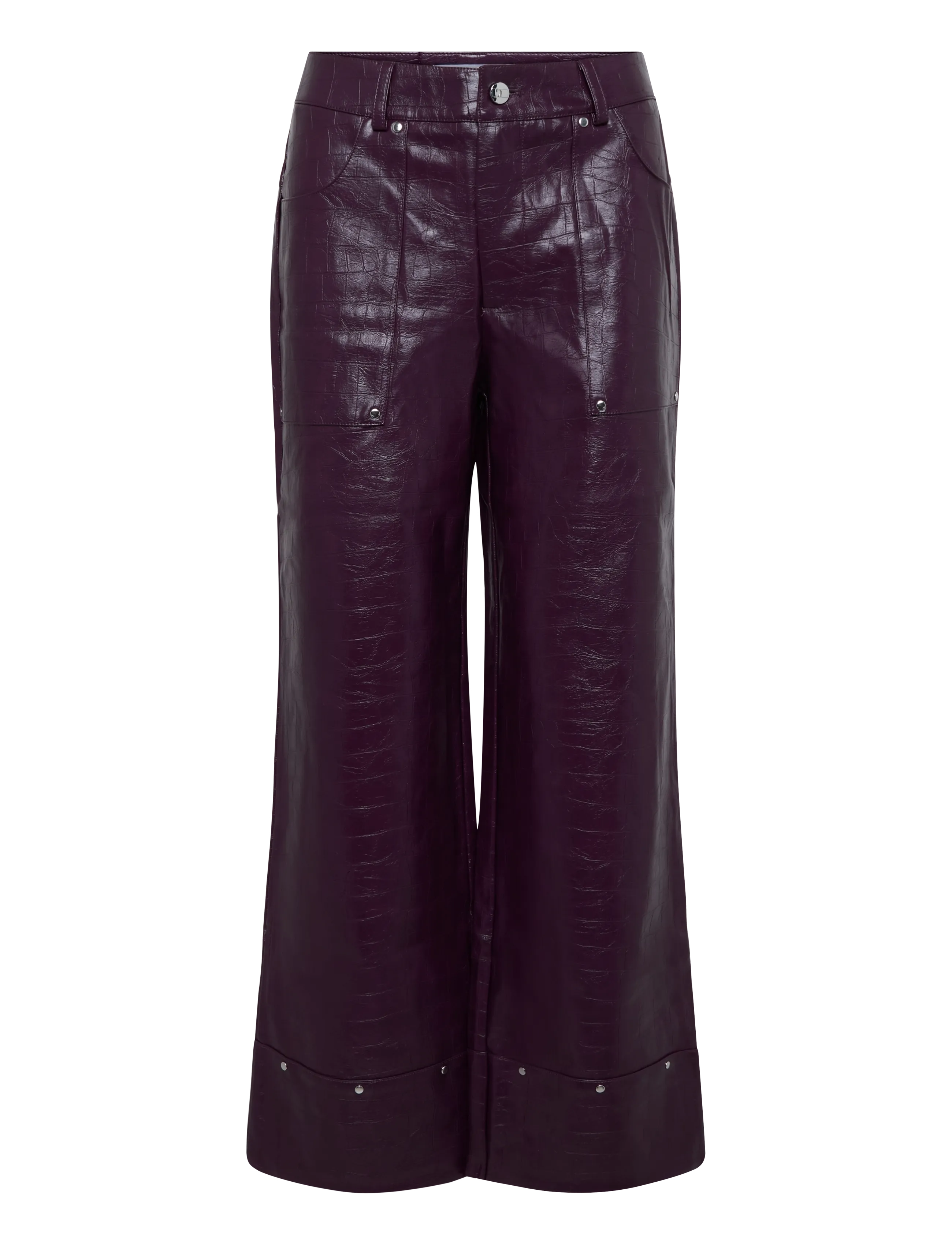 Laagam ELWYN BURGUNDY TEXTURED PANTS - Trousers - BURGUNDY / burgundy