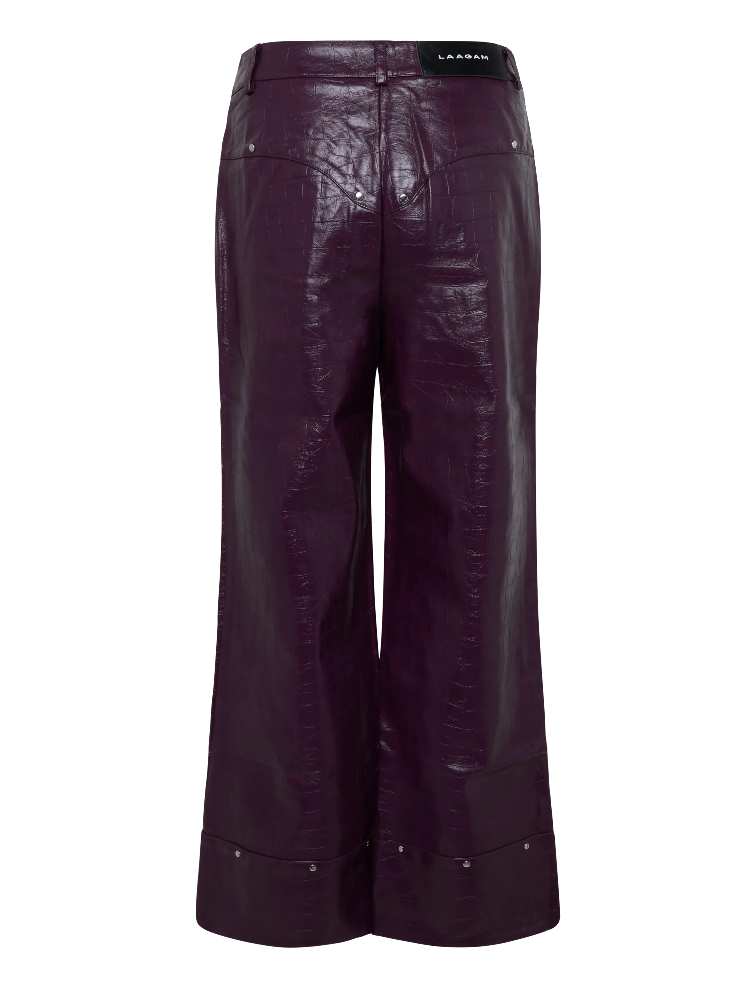 Laagam - ELWYN BURGUNDY TEXTURED PANTS - laia säärega püksid - burgundy - 1