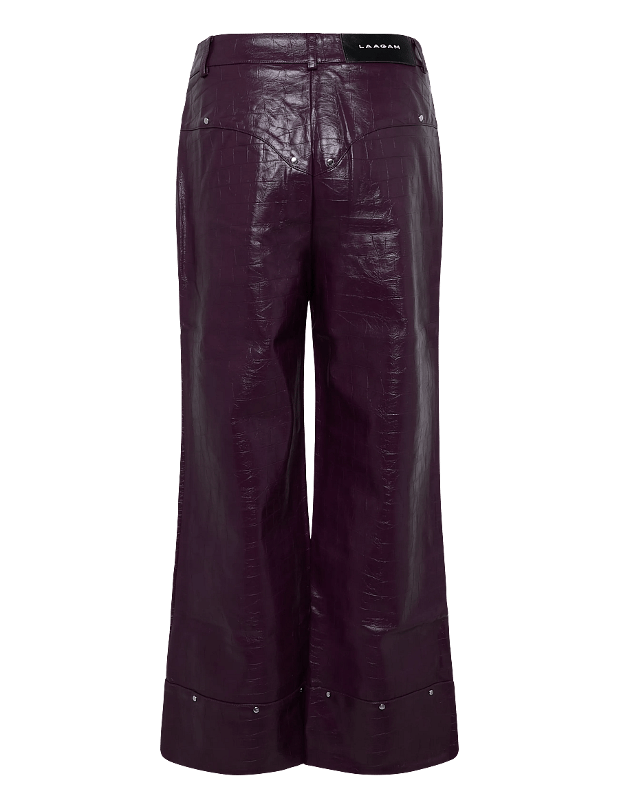 Laagam - ELWYN BURGUNDY TEXTURED PANTS - laia säärega püksid - burgundy - 1