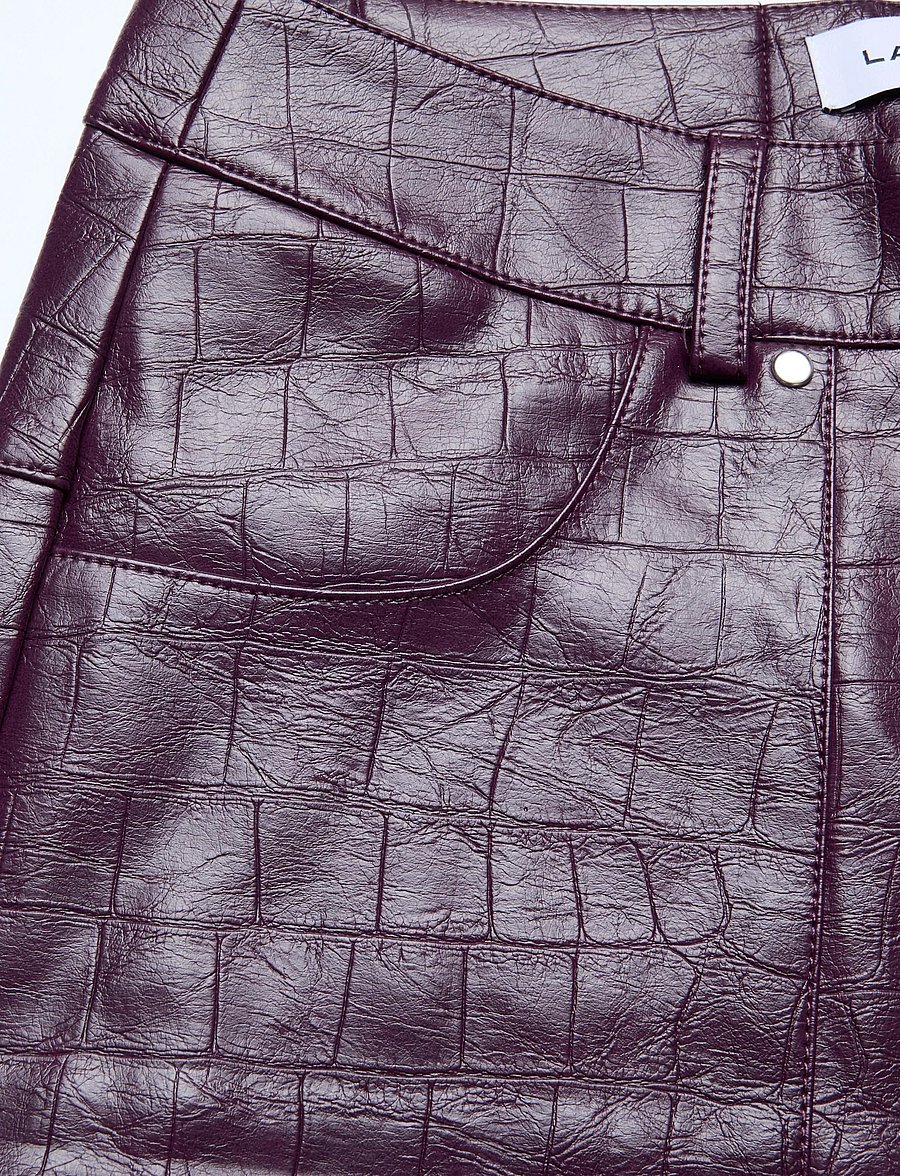 Laagam - ELWYN BURGUNDY TEXTURED PANTS - laia säärega püksid - burgundy - 3