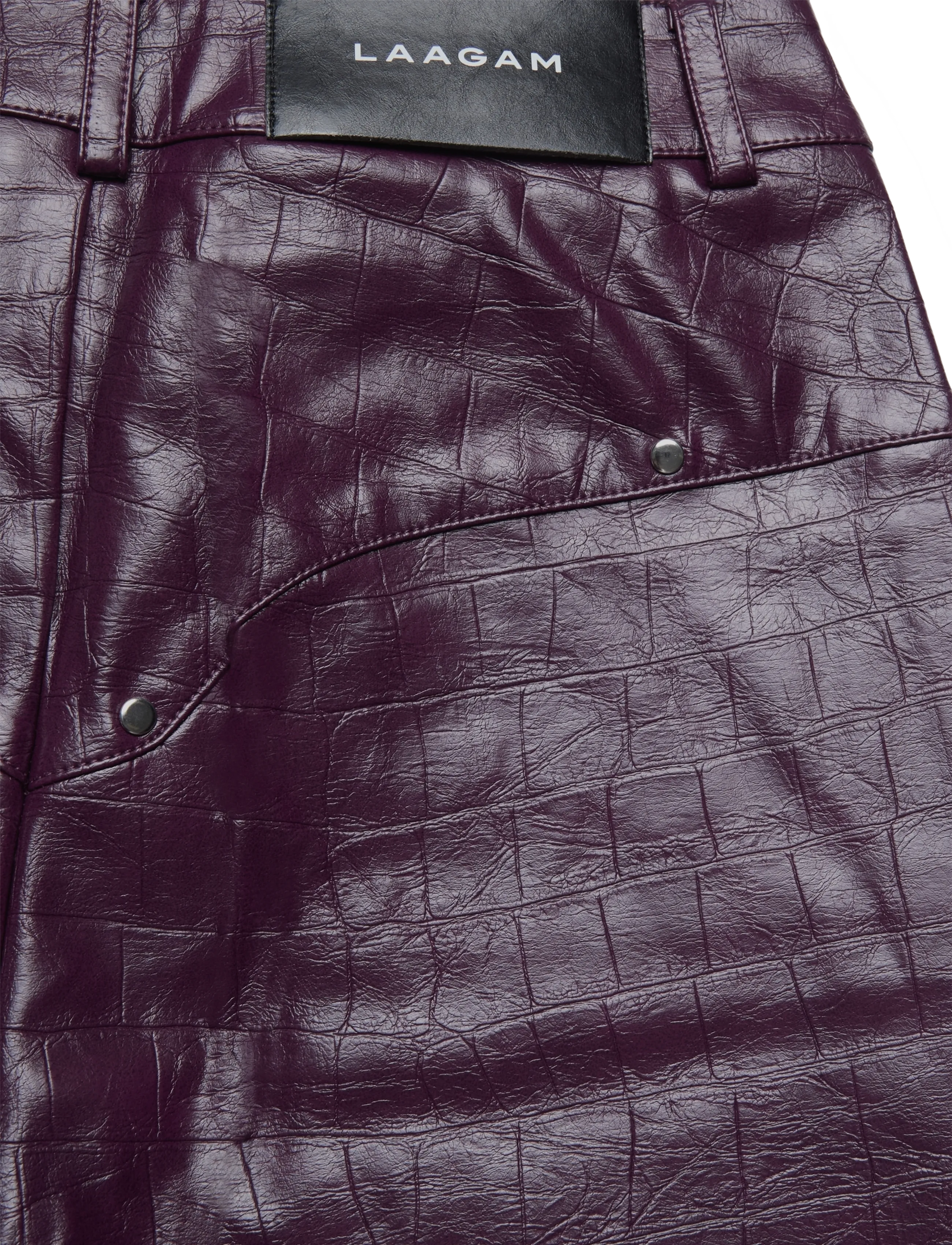 Laagam - ELWYN BURGUNDY TEXTURED PANTS - laia säärega püksid - burgundy - 4