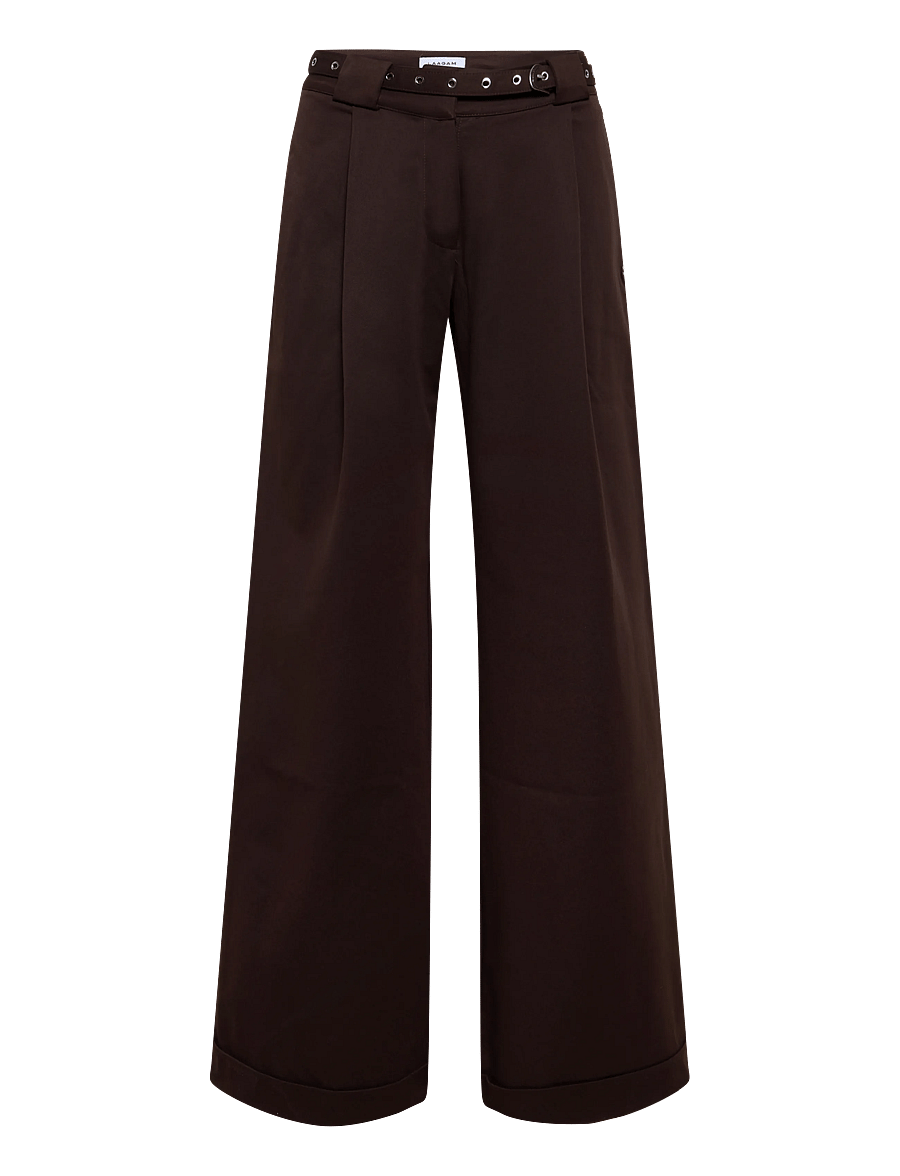 Laagam - VALEA BROWN PANTS - hosen mit weitem bein - brown - 0