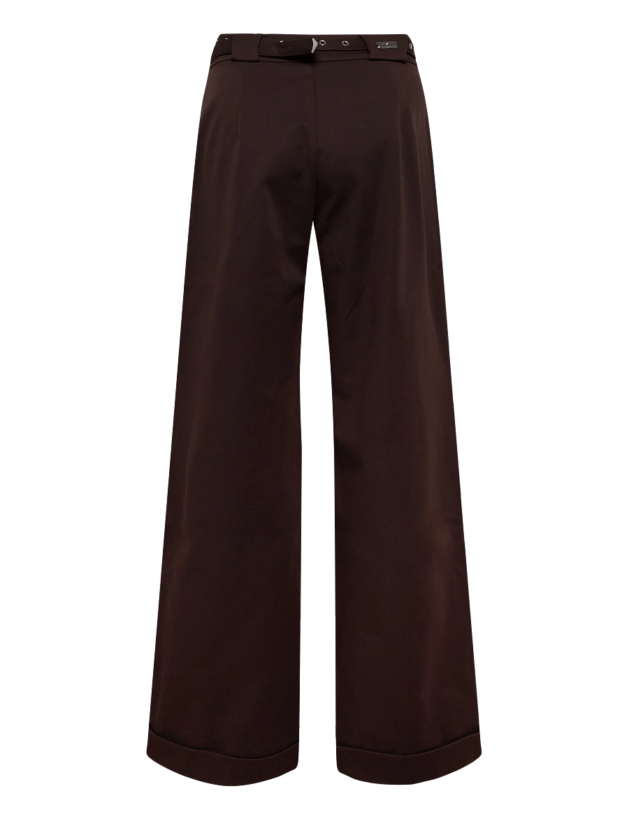 Laagam - VALEA BROWN PANTS - hosen mit weitem bein - brown - 1