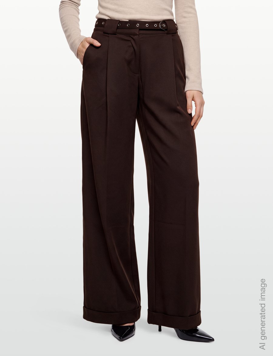 Laagam - VALEA BROWN PANTS - bukser med brede ben - brown - 3