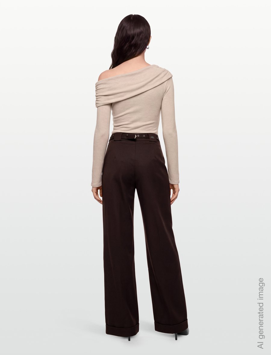 Laagam - VALEA BROWN PANTS - bukser med brede ben - brown - 4