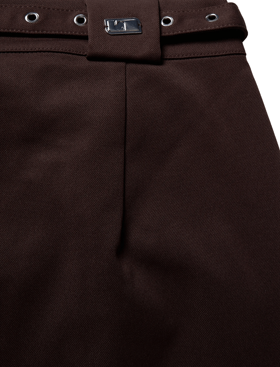 Laagam - VALEA BROWN PANTS - hosen mit weitem bein - brown - 2