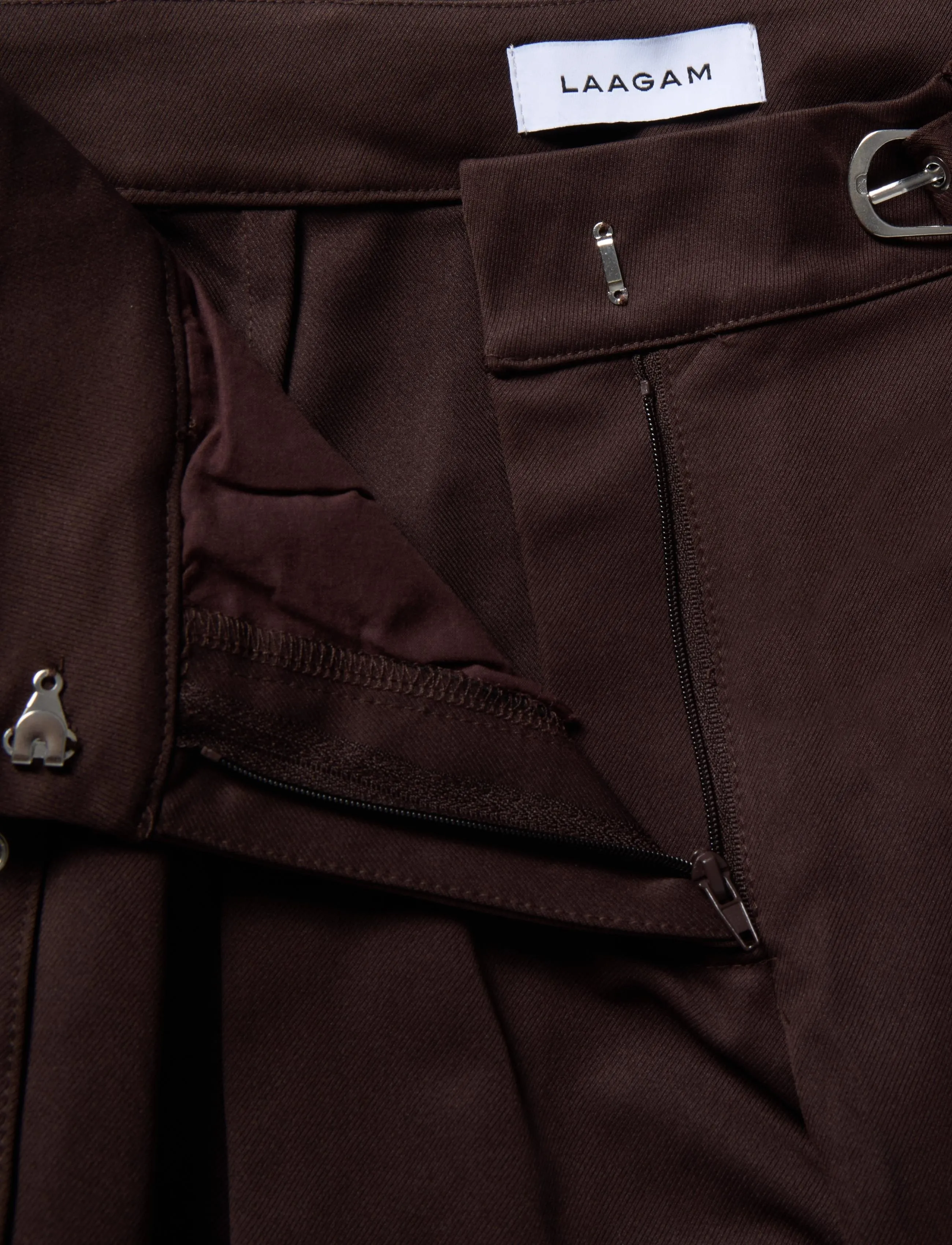 Laagam - VALEA BROWN PANTS - hosen mit weitem bein - brown - 3
