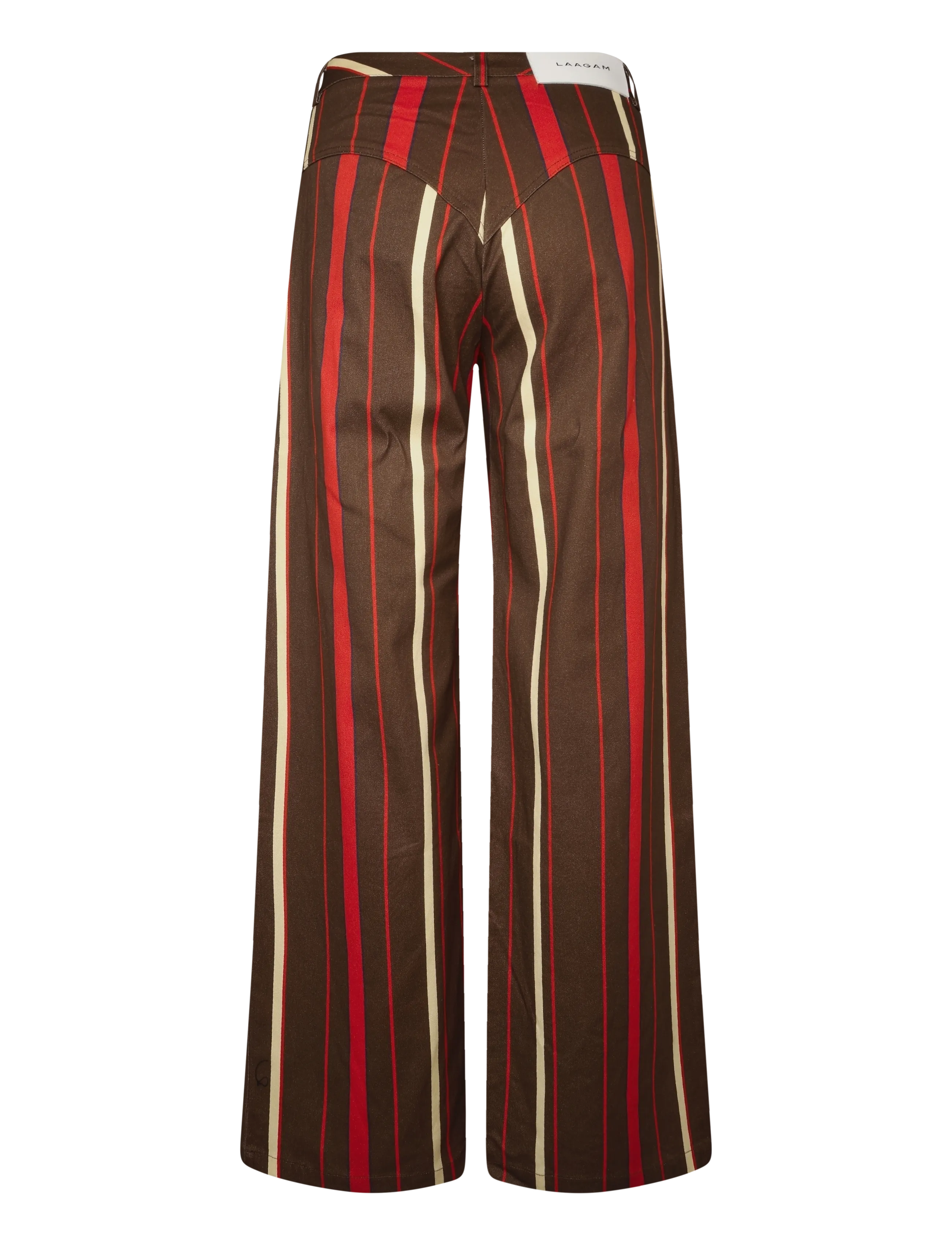 Laagam - LEROY BROWN STRIPED TWILL PANTS - brown - 1