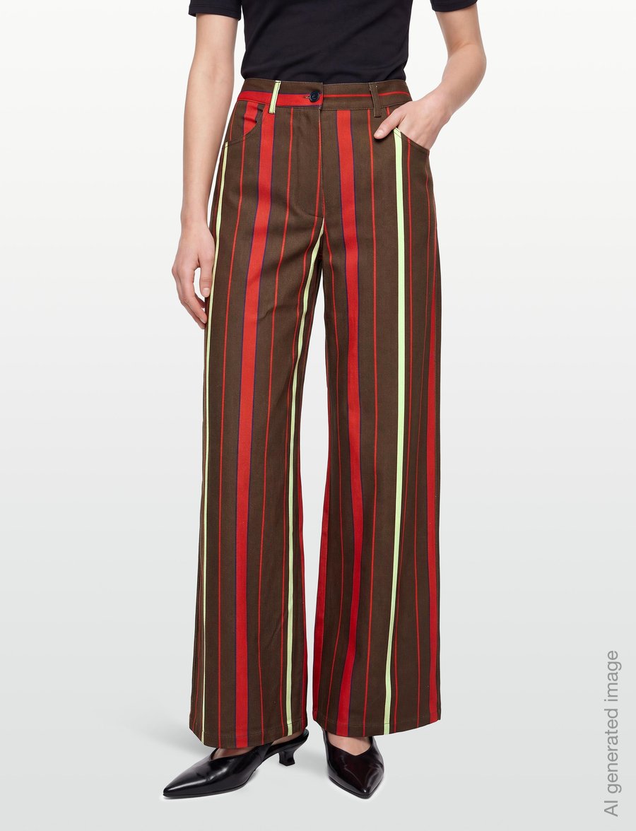Laagam - LEROY BROWN STRIPED TWILL PANTS - rette bukser - brown - 3