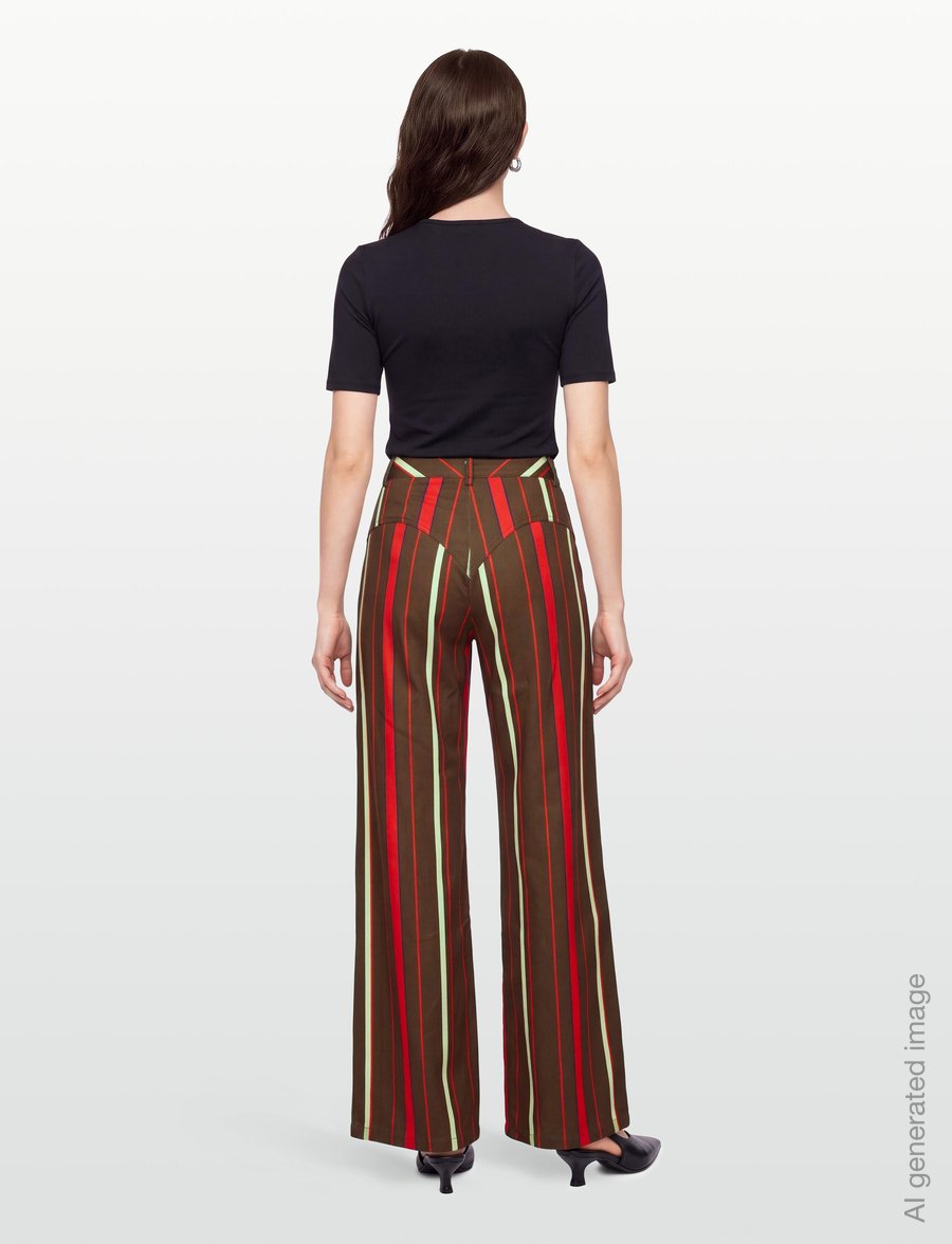 Laagam - LEROY BROWN STRIPED TWILL PANTS - rette bukser - brown - 4