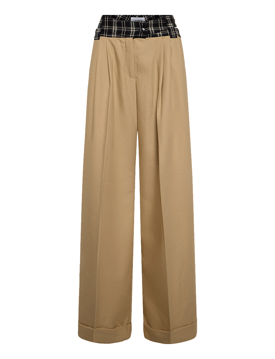 Laagam - SMITH SAND TAILORED PANTS - anzugshosen - sand - 0