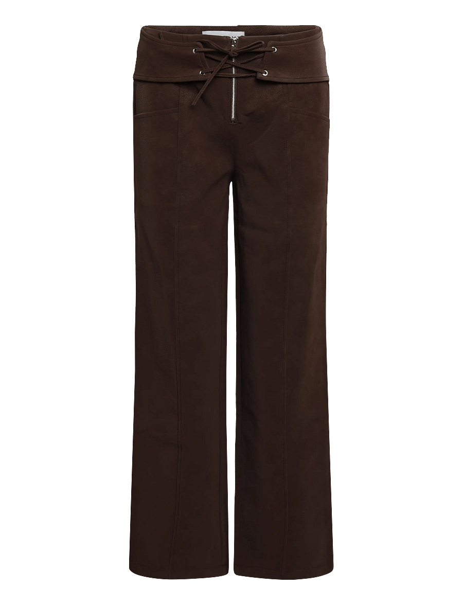 Laagam - SELAH DARK BROWN PANTS - lederhosen - dark brown - 0