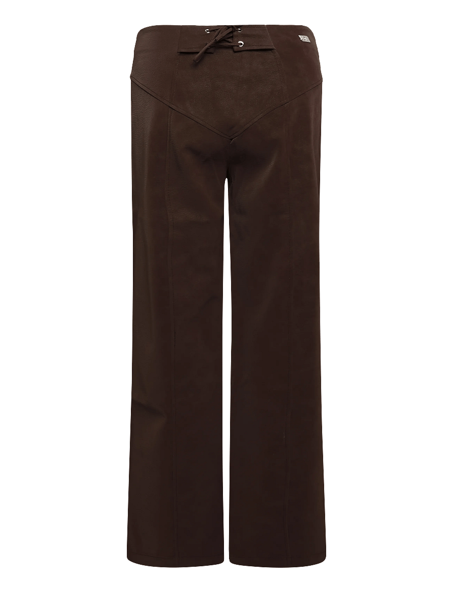 Laagam - SELAH DARK BROWN PANTS - lederhosen - dark brown - 1