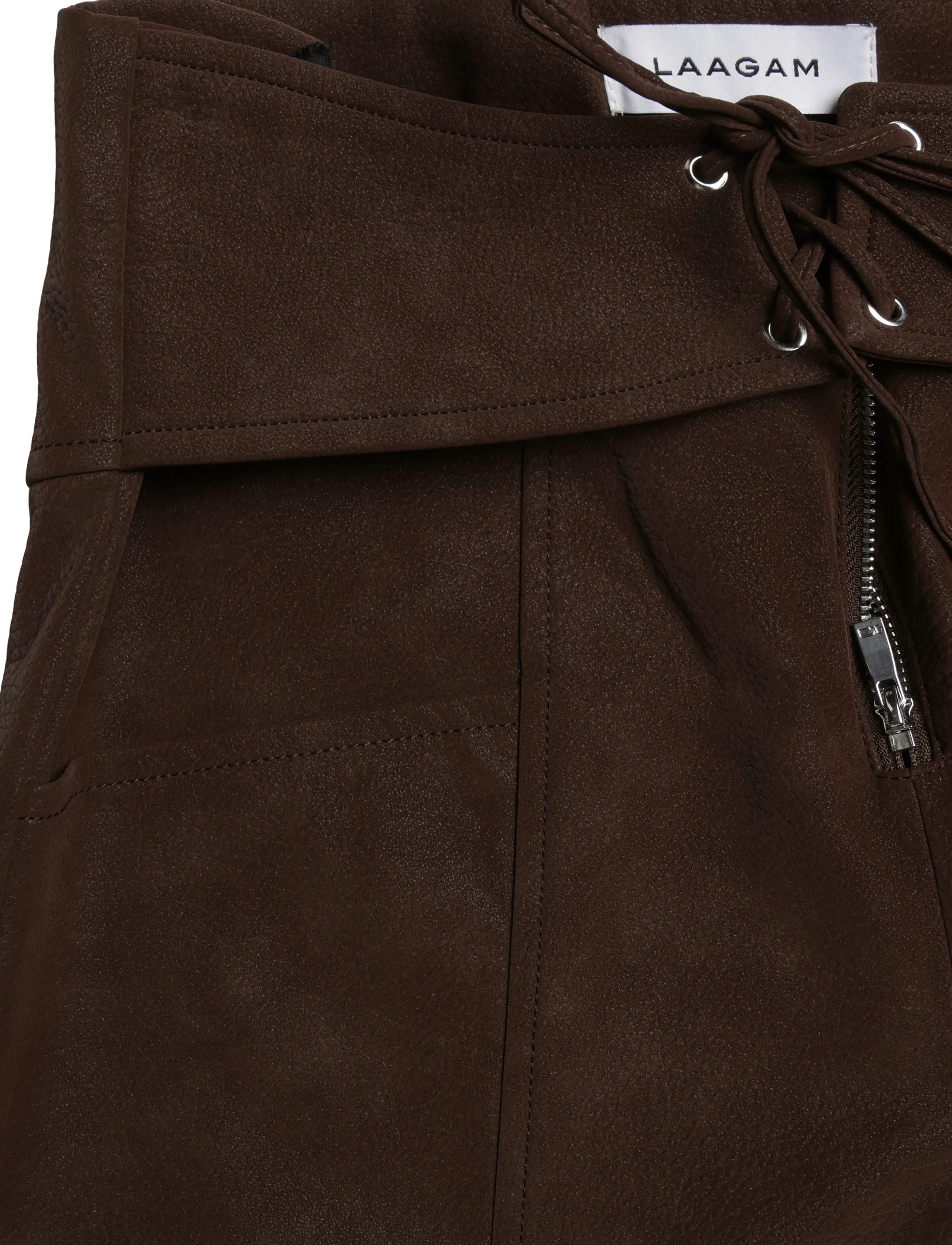 Laagam - SELAH DARK BROWN PANTS - lederhosen - dark brown - 3