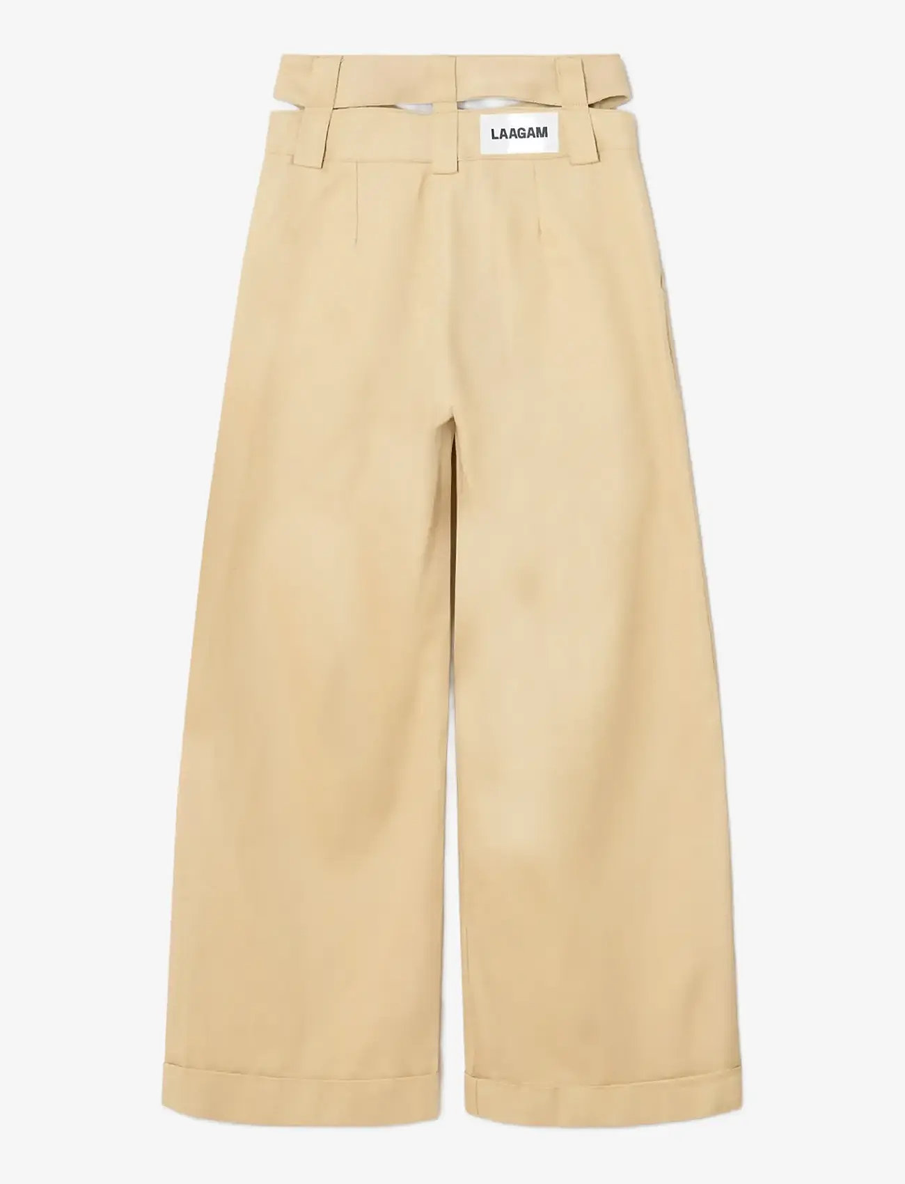 Laagam - SMITH BEIGE SERGE PANTS - hosen mit weitem bein - beige - 2
