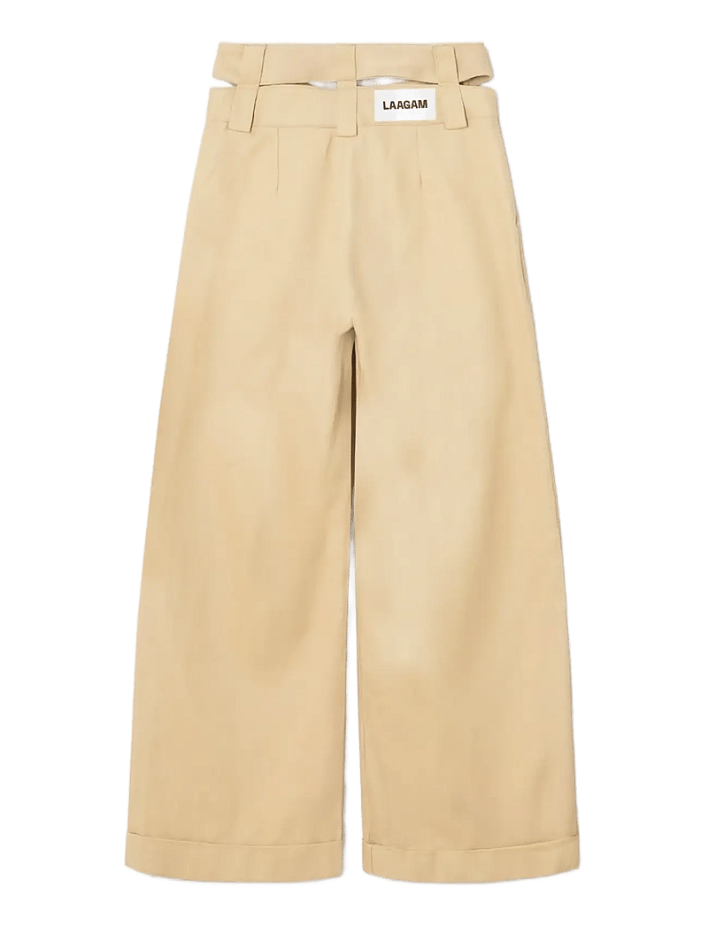 Laagam - SMITH BEIGE SERGE PANTS - hosen mit weitem bein - beige - 2
