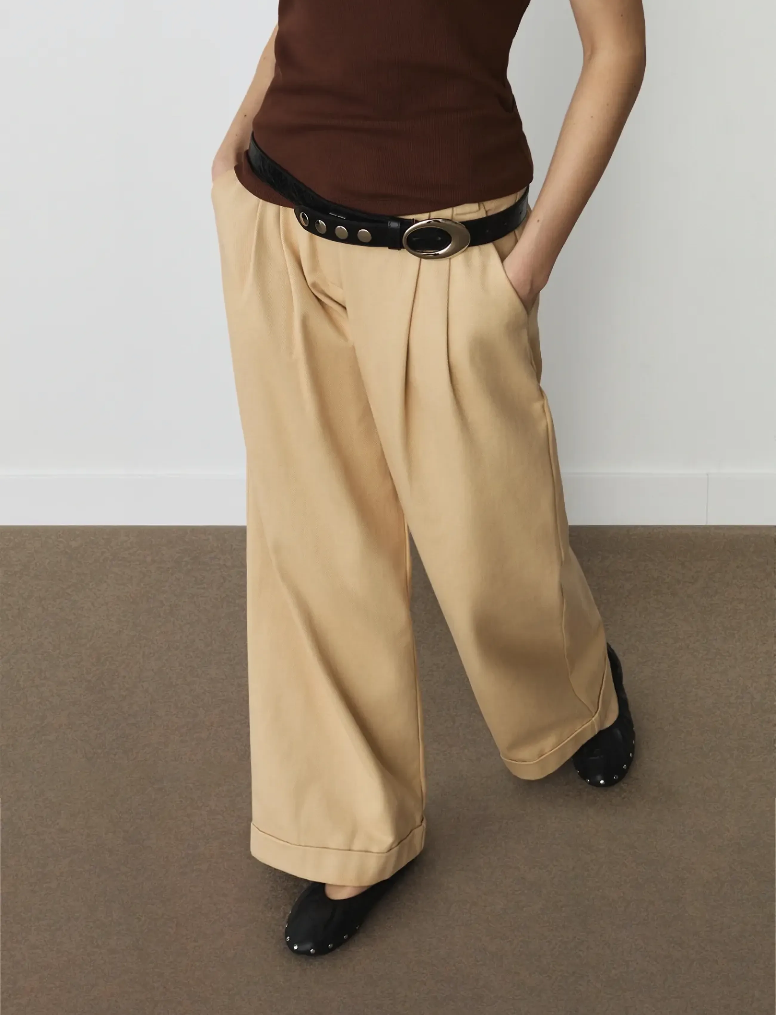 Laagam Smith Beige Serge Pants kostymbyxor dam – bild 2