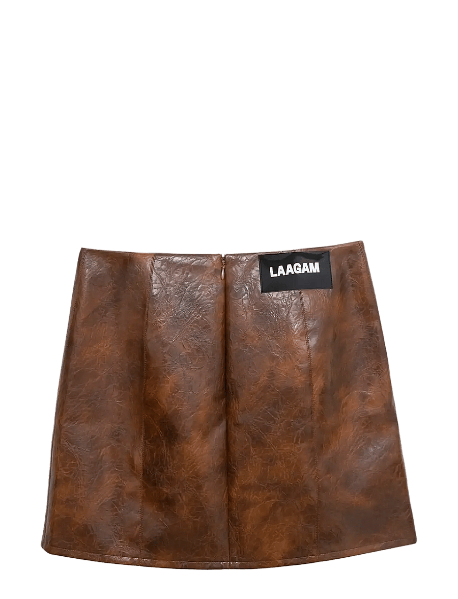 Laagam - JUNA BROWN SHORT SKIRT - kurze röcke - brown - 2